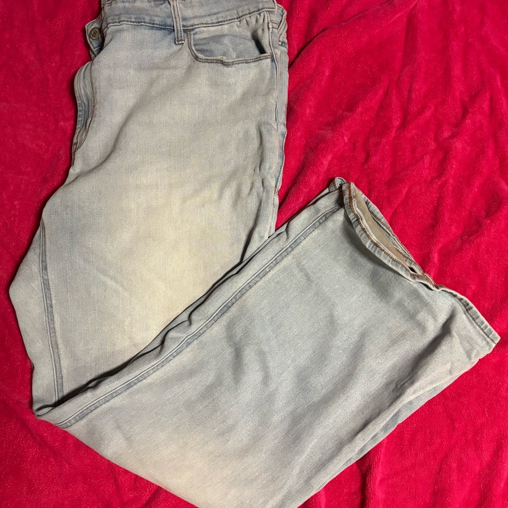 Old Navy Women's Soft Gray Wide Leg Jeans